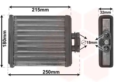Радиатор печки VAN WEZEL 58006196