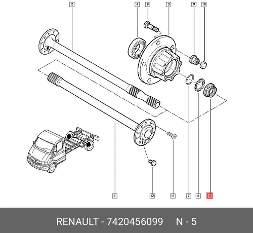 Гайка ступицы RENAULT 7420456099