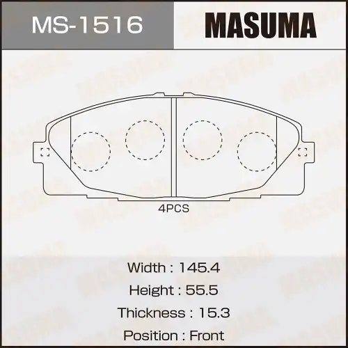 Тормозные колодки дисковые MASUMA MS-1516