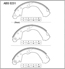 Тормозные колодки барабанные ALLIED NIPPON ABS0231