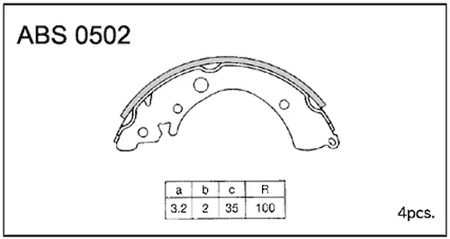 Тормозные колодки барабанные ALLIED NIPPON ABS0502