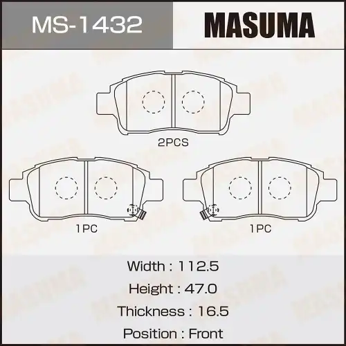 Тормозные колодки дисковые MASUMA MS-1432