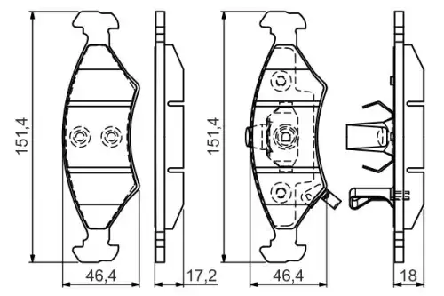 Тормозные колодки дисковые BOSCH 0 986 494 547