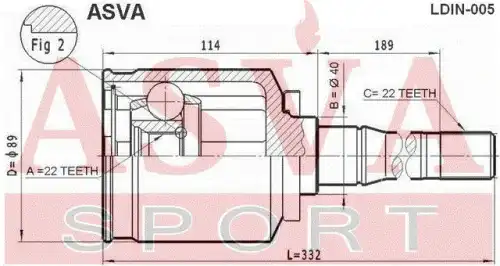 ШРУС ВНУТРЕННИЙ ПРАВЫЙ LDIN-005 ASVA