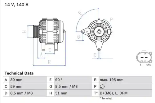 Генератор BOSCH 0 986 082 230