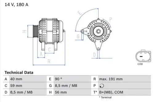Генератор BOSCH 0 986 081 890