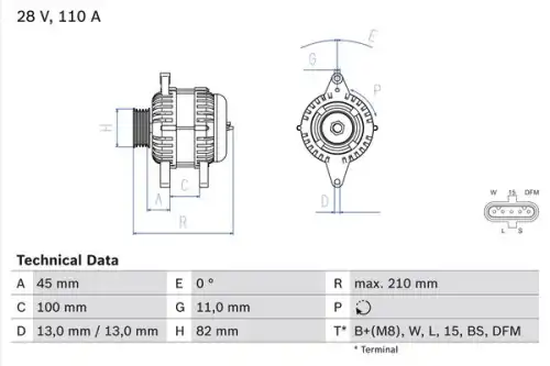 Генератор BOSCH 0 986 081 870