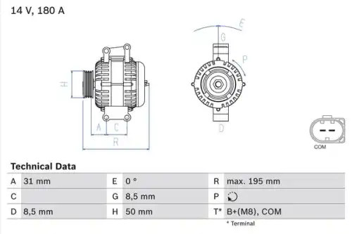 Генератор BOSCH 0 986 081 910