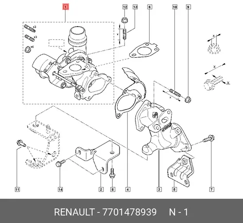 ТУРБОКОМПРЕССОР ДВС 7701478939 RENAULT