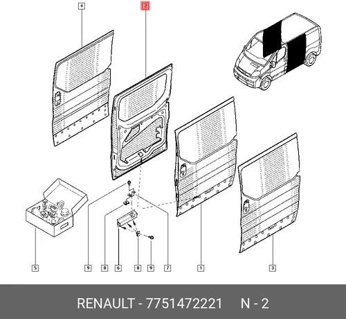 ДВЕРЬ ПРАВ 7751472221 RENAULT