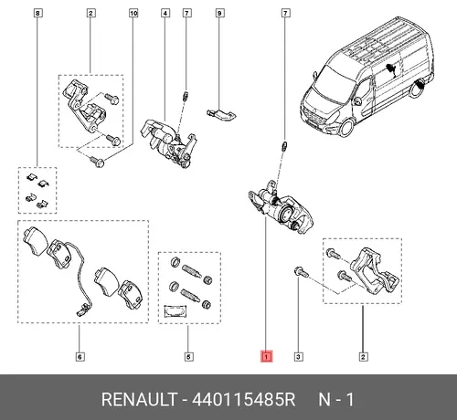 Суппорт тормозной RENAULT 440115485R