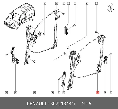 Стеклоподъемник RENAULT 807213441R