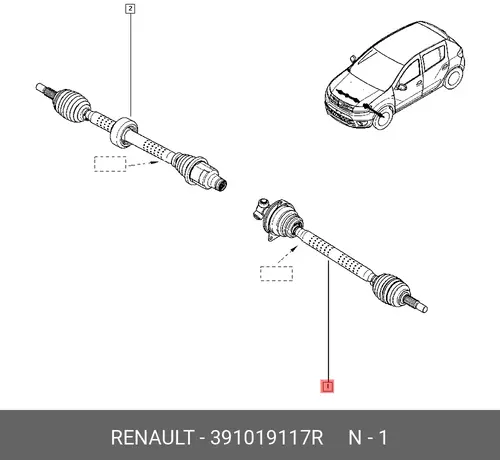 Вал приводной в сборе RENAULT 391019117R