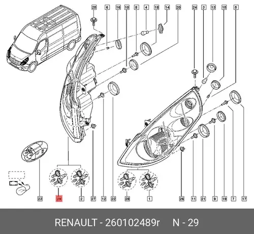 Фара RENAULT 260102489R