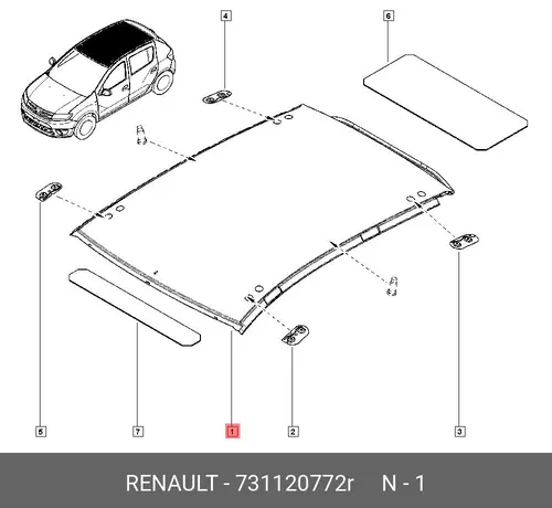  КРЫША (МЕТ) 731120772R RENAULT