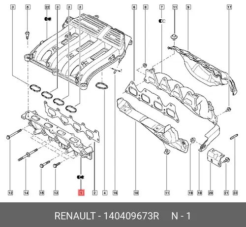 КОЛЛЕКТОР ДВС ВПУСКНОЙ 140409673R RENAULT