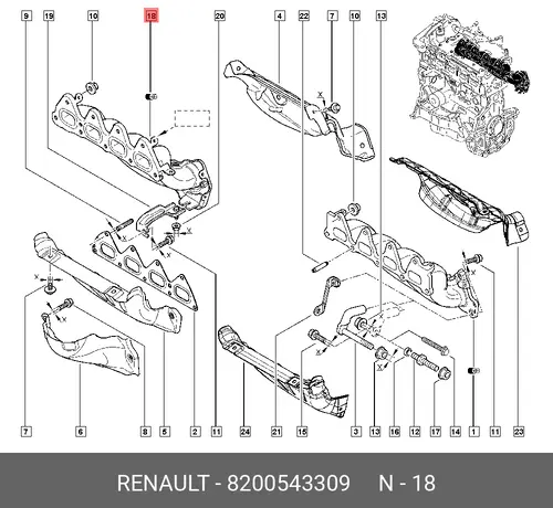 Коллектор выпускной RENAULT 8200543309