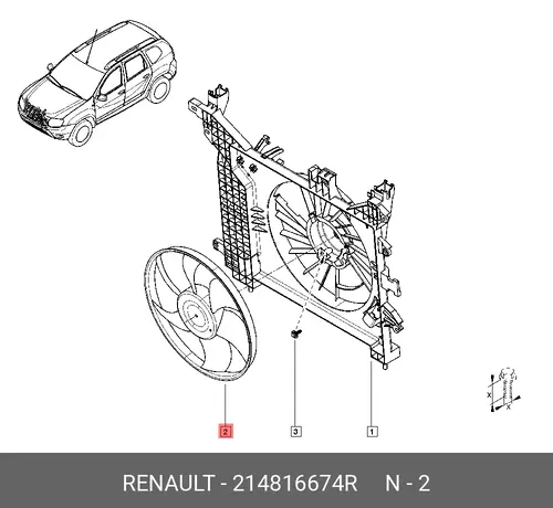 ВЕНТИЛЯТОР РАДИАТОРА ДВС (RENAULT) 214816674R