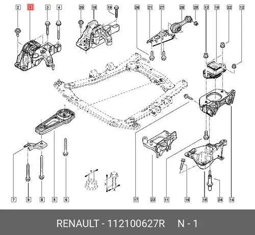 ОПОРА ДВИГАТЕЛЯ ПРАВ DUSTER LOGAN K... 112100627R RENAULT