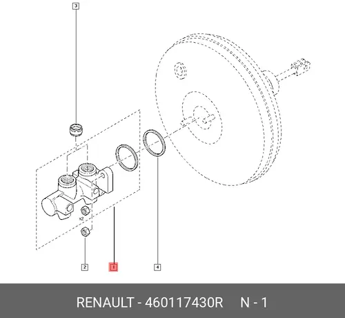  MAITRE-CYLINDRE 460117430R RENAULT