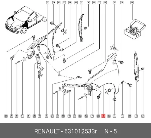 Крыло RENAULT 631012533R