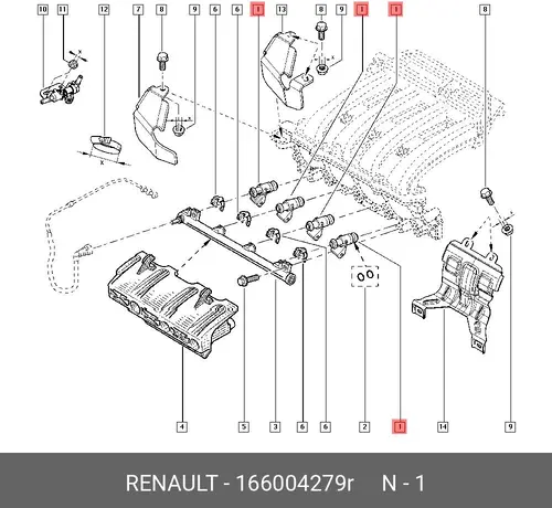 ФОРСУНКА ТОПЛ. 166004279R RENAULT