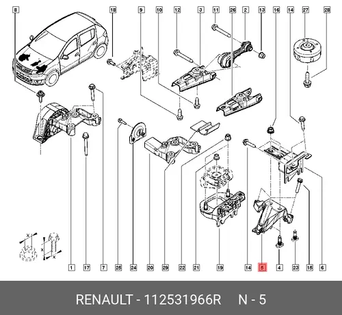 кронштейн КПП!\ Renault 112531966R
