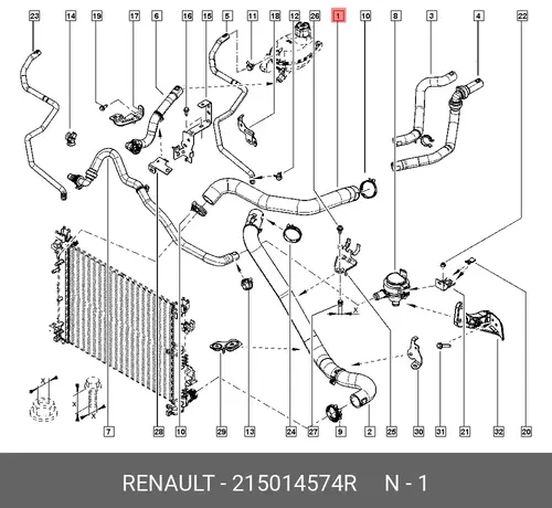 215014574R ПАТРУБОК РАДИАТОРА ДВС (РЕЗ) RENAULT