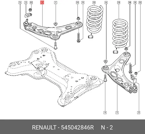 Рычаг подвески RENAULT 545042846R