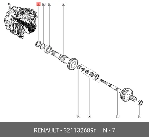  УПЛОТНИТ ПРОКЛАДКА ПЕРВ ВАЛА 321132689R RENAULT