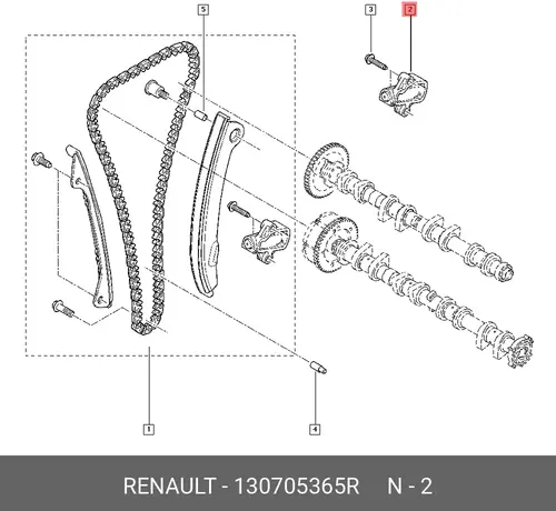 130705365R RENAULT НАТЯЖИТЕЛЬ ЦЕПИ