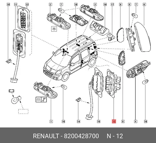 8200428700 ВЫКЛЮЧАТЕЛЬ КОНЦЕВОЙ ДВЕРИ БОК RENAULT