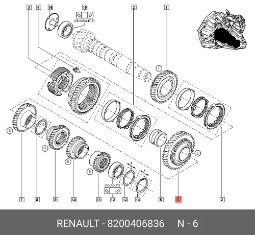Шестерня КПП RENAULT 8200406836