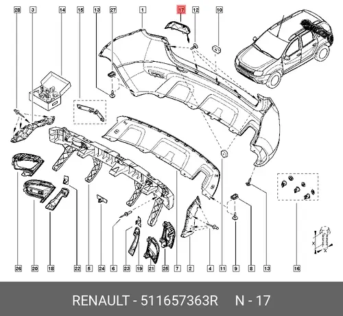 заглушка бампера!\ Renault 511657363R