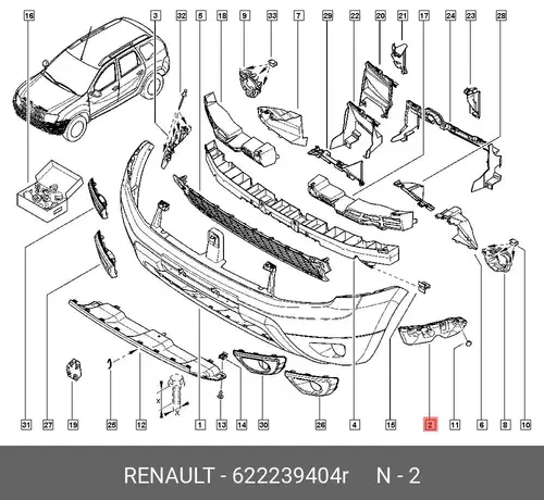 кронштейн бампера пер.! лев.\ Renault 622239404R