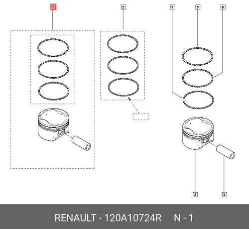 поршень в сборе!\ Renault 120A10724R
