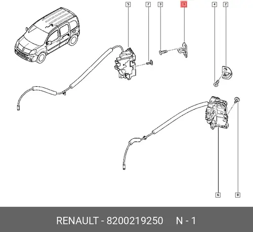 ПЕТЛЯ ЗАМКА ДВЕРИ 8200219250 RENAULT