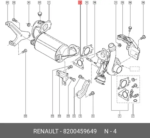 прокладка турбины!\ Renault 8200459649