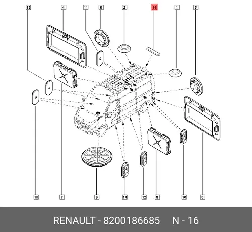 Ручка двери RENAULT 8200186685