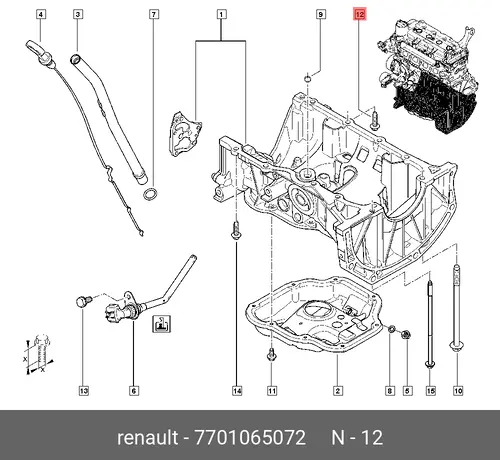 VIS FIXATION CART 7701065072 RENAULT