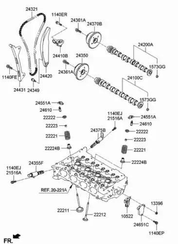 242002E110 РАСПРЕДВАЛ ДВИГАТЕЛЯ HYUNDAI
