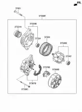 ШКИВ ГЕНЕРАТОРА 373202E010 HYUNDAI