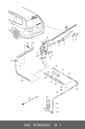 Щетка стеклоочистителя 3V5955425 VAG