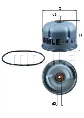 Фильтр масляный MAHLE OZ 6D