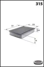 Фильтр воздушный MECAFILTER ELP9331