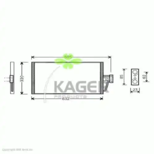 Радиатор кондиционера (конденсатор) KAGER 94-5051
