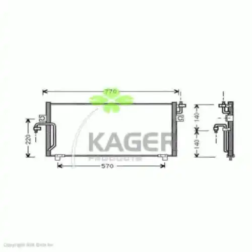 Радиатор кондиционера (конденсатор) KAGER 94-5085