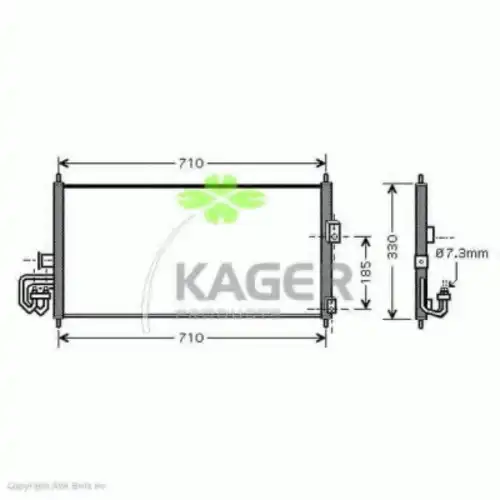 Радиатор кондиционера (конденсатор) KAGER 94-5088