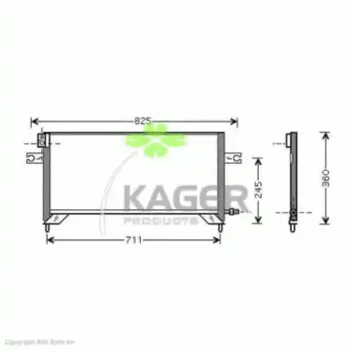 Радиатор кондиционера (конденсатор) KAGER 94-5090