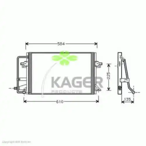 Радиатор кондиционера (конденсатор) KAGER 94-5108